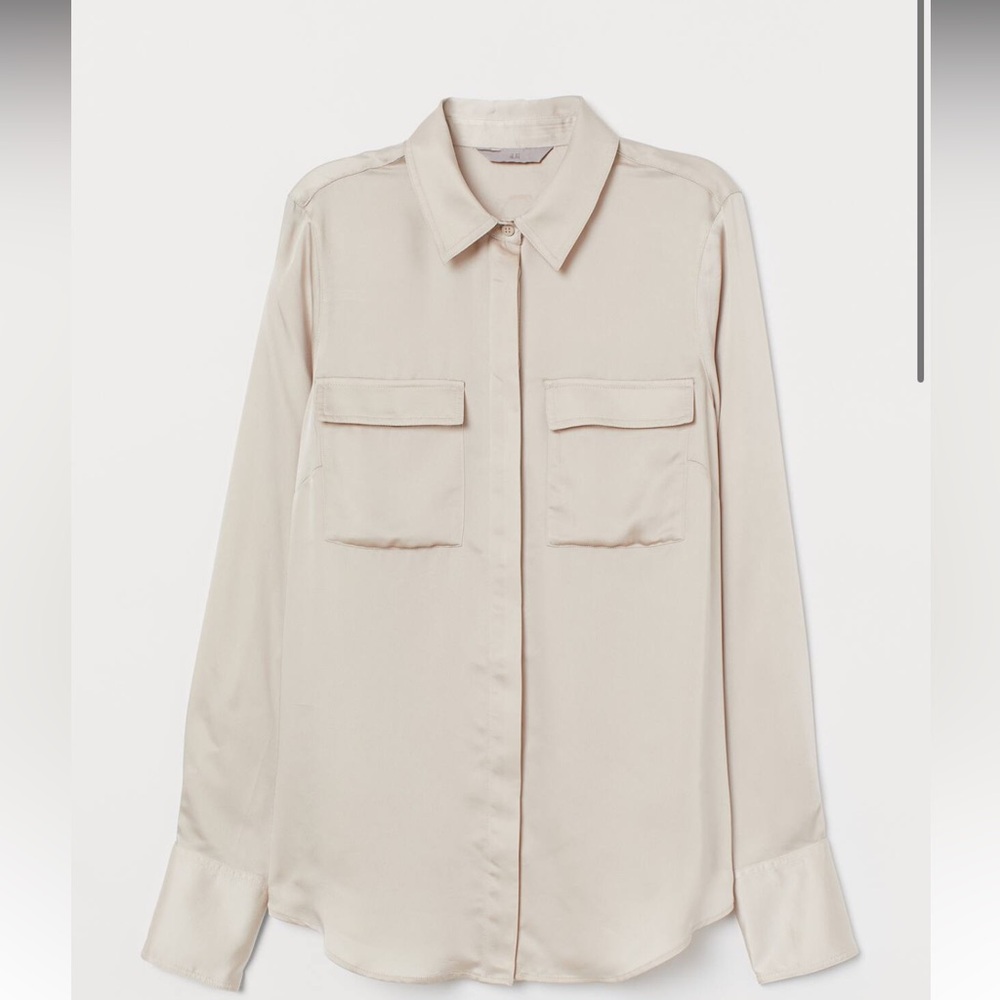H&M Cream Satin Blouse